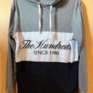 The Hundreds Tri-Tone Gray and Black lightweight Cotton Hoodie, Size S